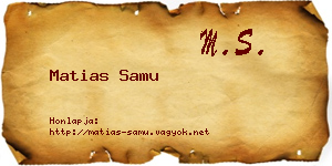 Matias Samu névjegykártya